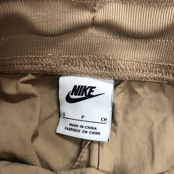 Nike Womens Jogger Pants High Rise‎ Loose Fit Sherpa Teddy Trim Tan Size Small - Picture 3 of 6